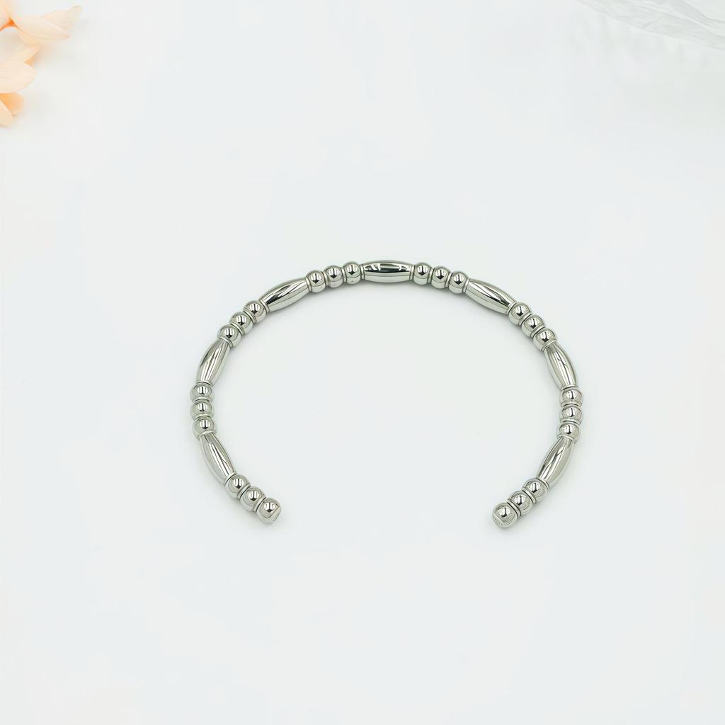 Simple Temperament 304 Stainless Steel Adjustable Open Cuff Bracelet