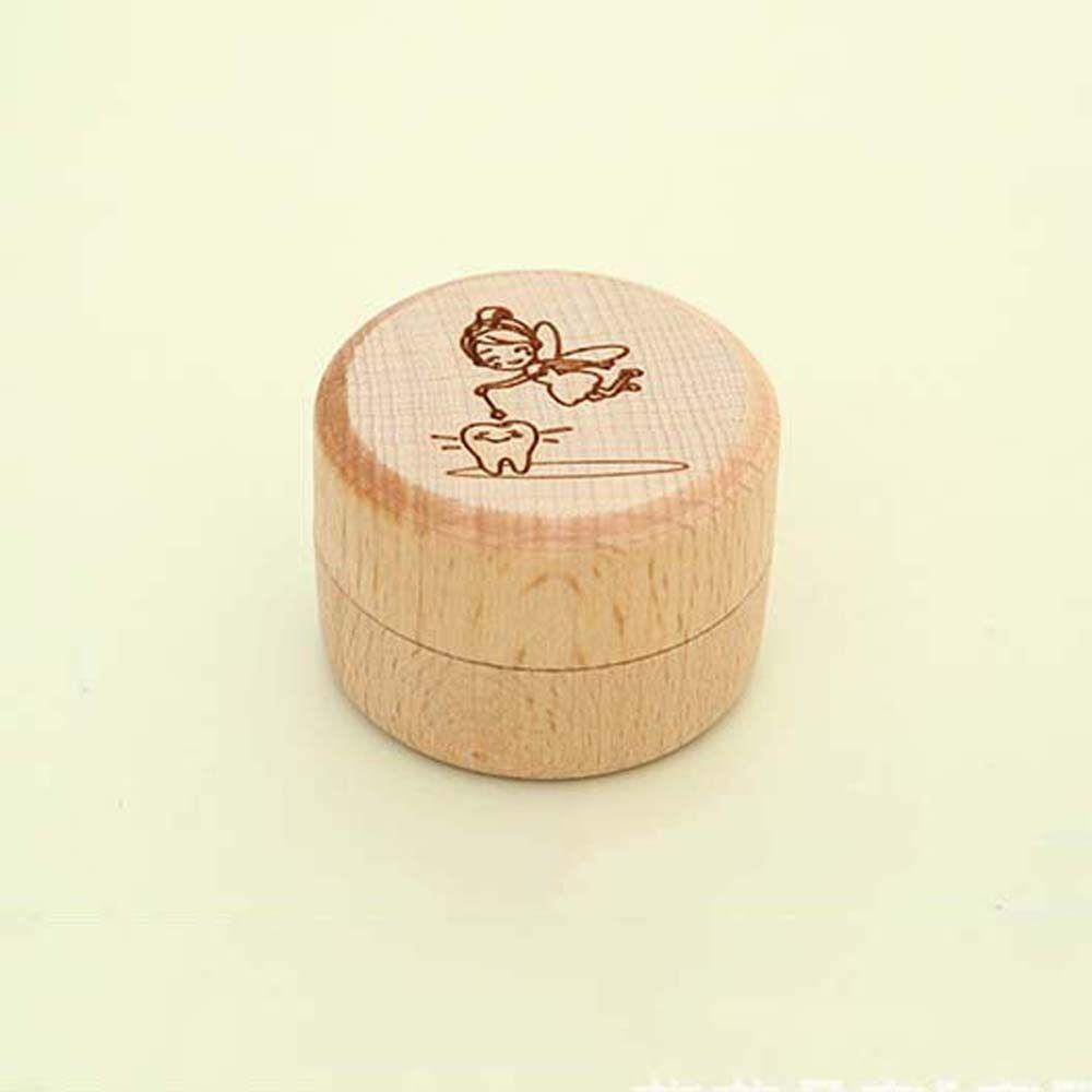 Baby Teeth Save Milk Teeth Organizer Wooden Deciduous Tooth Case Tooth Fairy Box  Birthday Gift