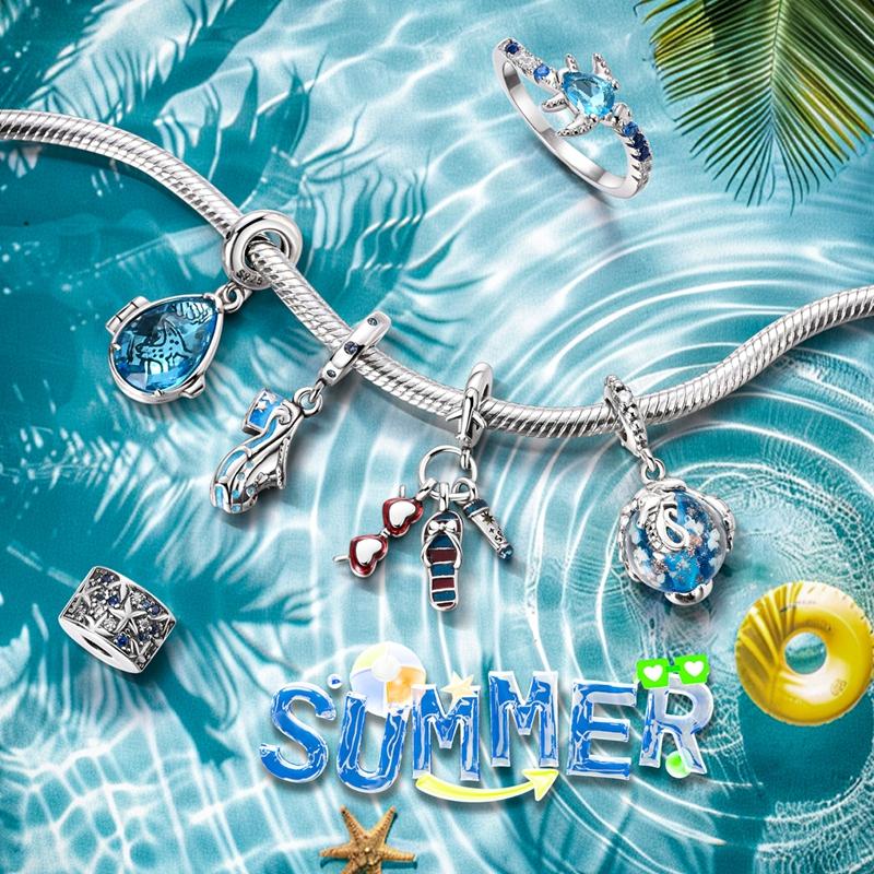 New Summer Charms Beads Pendants Copper Turtle Starfish Scallop Beads Fit Original Bracelet Diy Jewelry Accessories