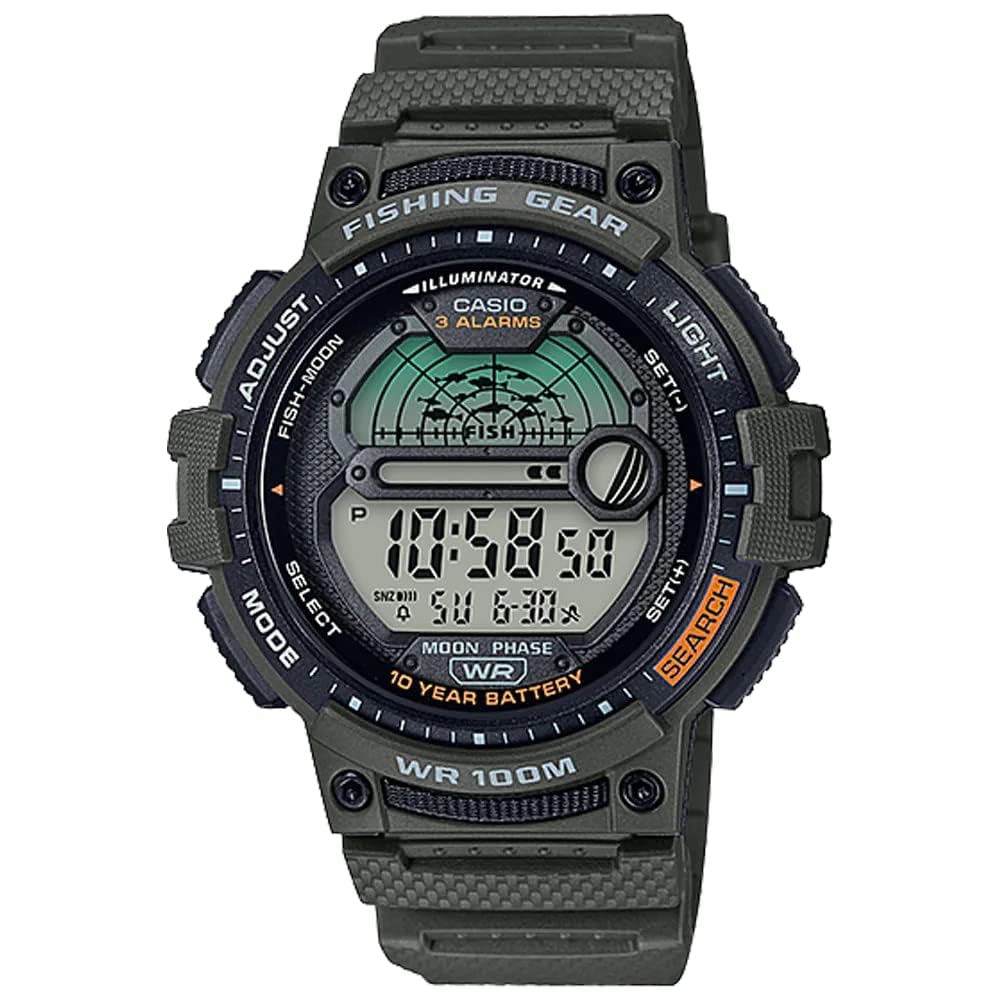 

Часы Casio Fishing Gear WS-1200H-3AV, Военный зеленый, Мужские, Оригинальная коробка, Импортные
