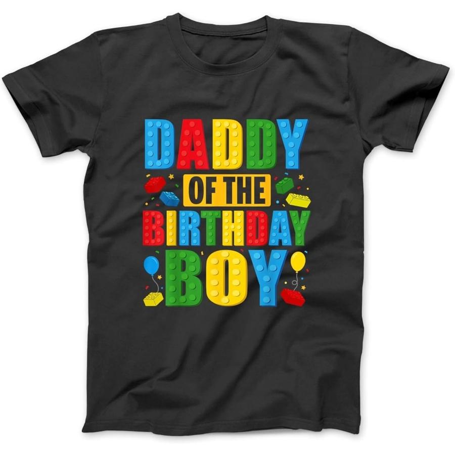 Daddy of The Birthday Boy Building Blocks Birthday Party T-Shirt WTE Men Women Unisex, Longsleeve Tanktop Hoodie Black XXXXXL разноцветный