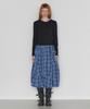 Lense Pumpkin Banding Skirt Blue Check