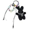 Plush Rabbits Bead Keychain Lovely Decorations Keyring Ornament Backpack Handbag Charm Pendant Gift for Girls Women