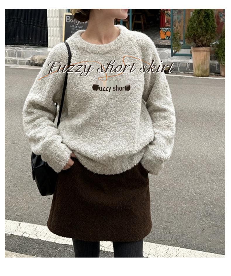 Creamy Lamb Wool A-Line High-Waisted Petite Skirt - Women's Spring 2026 Collection