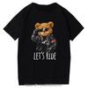 Teddy Bear Tshirt Cool Robotic Graphic Tops Harajuku Cartoon Streetwear Fitness Clothes Casual Fashion Tee Roupas Masculinas