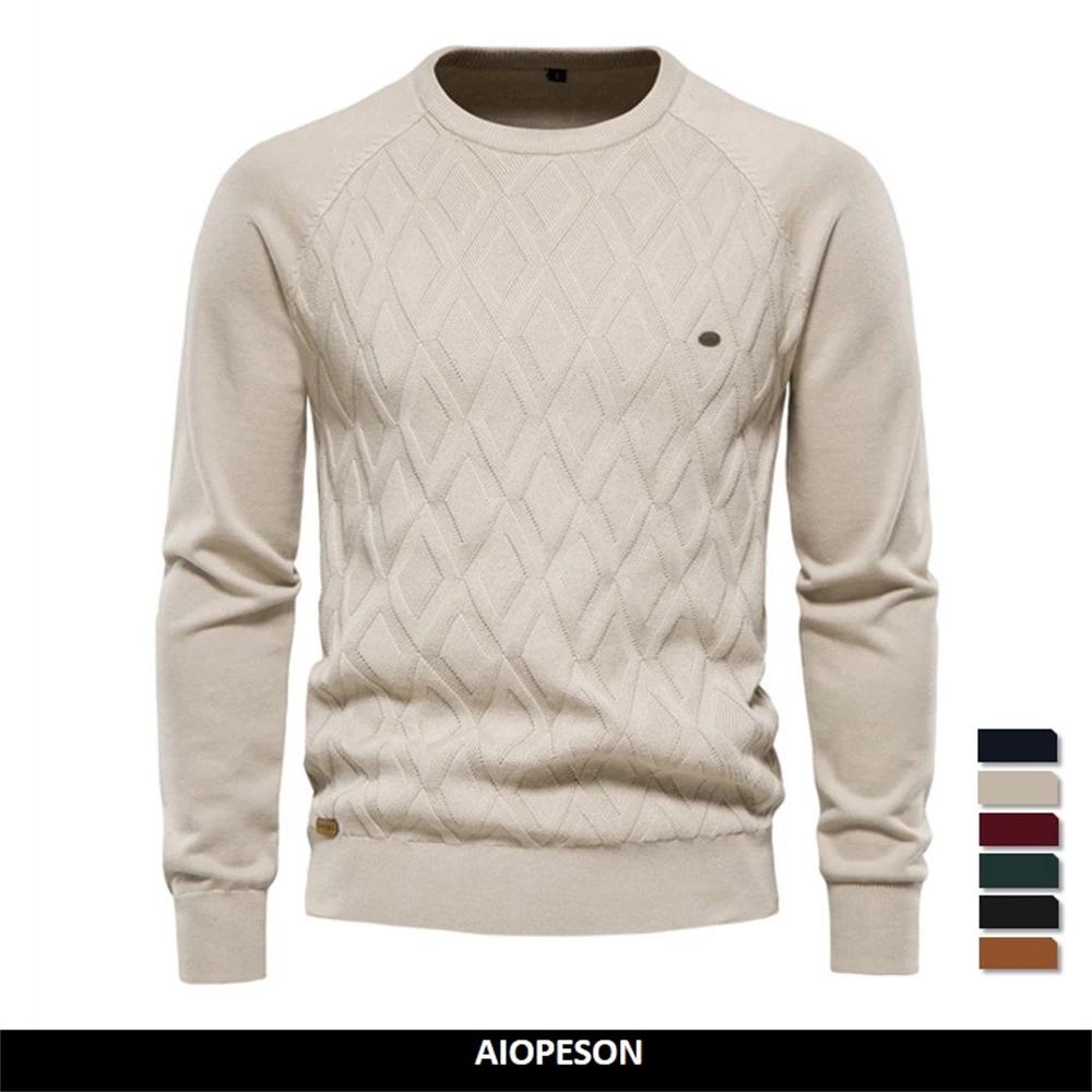 Men's Basic Pullover Solid Color O-neck Knitted Male Sweater Winter Fashion New