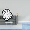Acrylic Melting Wall Clock with Unique Distorted Design And Wooden Bird Art for Creative Home Office