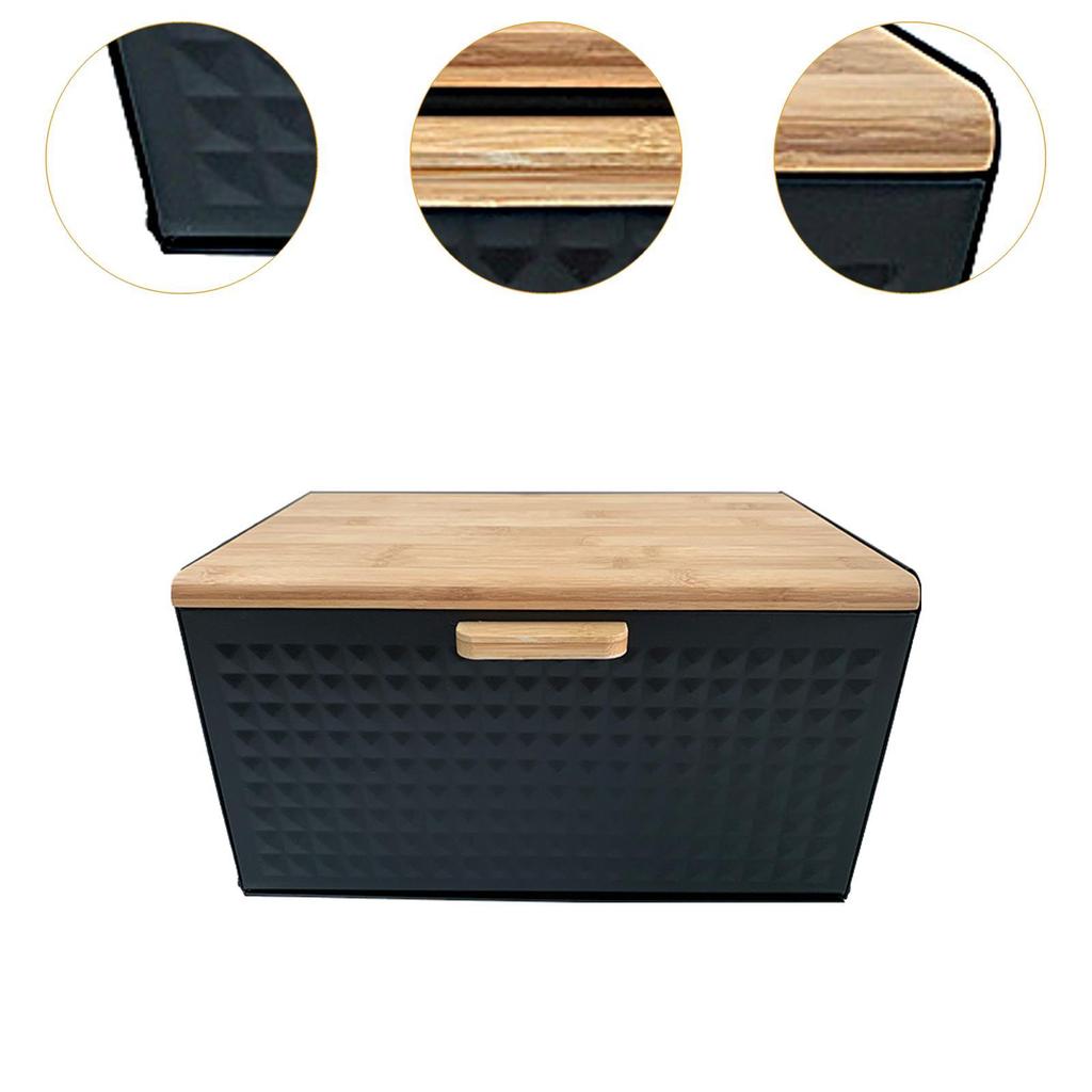 Bread Bin with Bamboo Lid for Home Baked Goods
