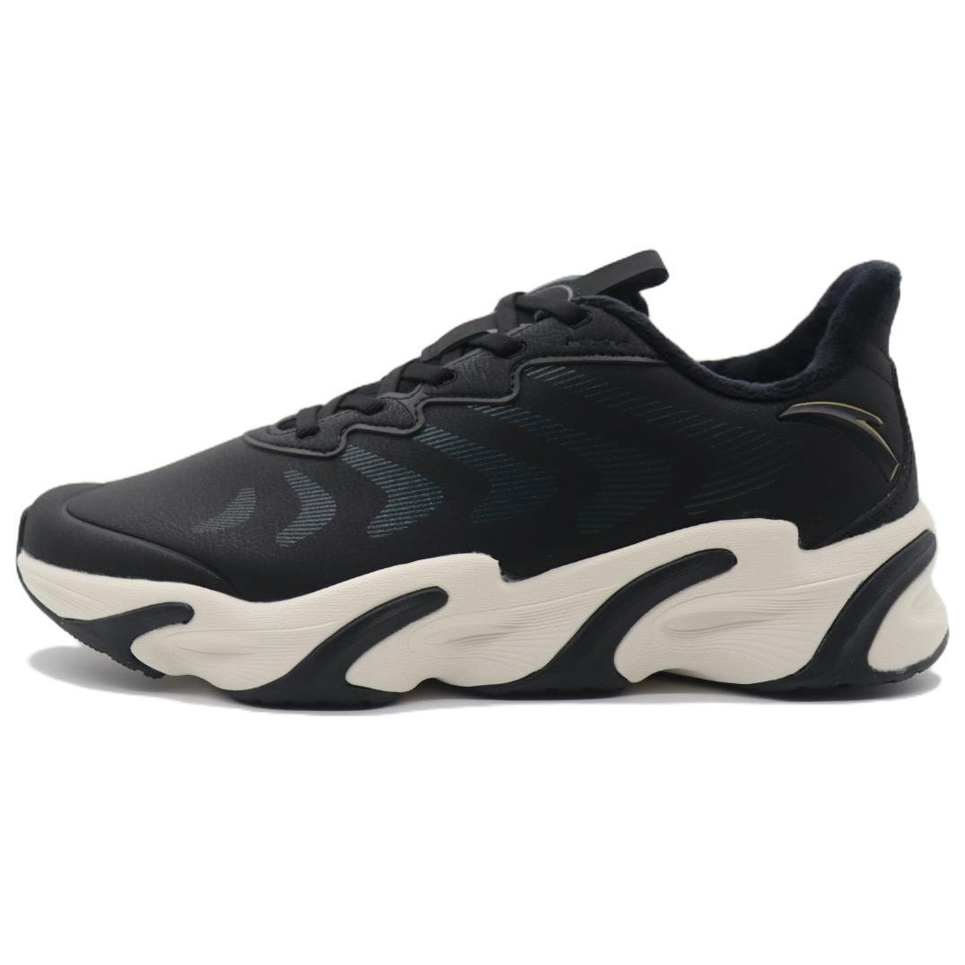 Anta Running Series Fleece Cushioning Non-Slip Wear-Resistant Low-Top Running Shoes Men Running Shoes Black White 112245523-9 39