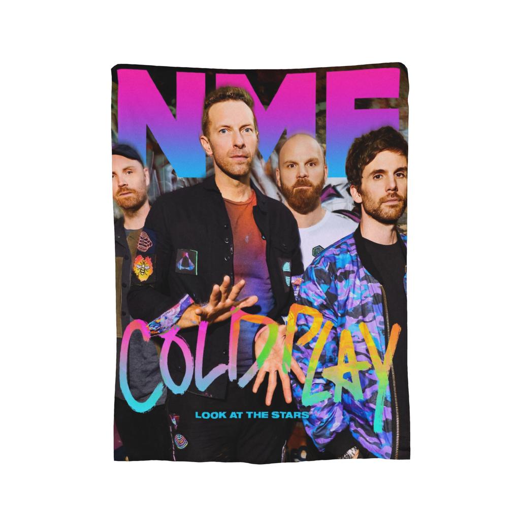 Coldplays Rock Band Blankets Flannel Print Breathable Lightweight Thin Throw Blankets for Sofa Office Quilt