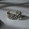 Adjustable Open Ring With Gold Plated Thorn Rose Motif Vintage Boho Statement Jewelry Women Men