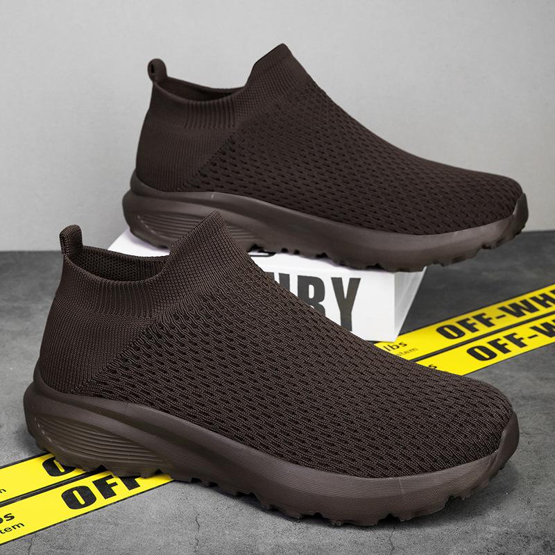 

Мужская обувь TWZE новая 2025 лето вязаный верх модная универсальная повседневная удобная на одной педали женская расширенная обувная колодка внешняя торговля 47