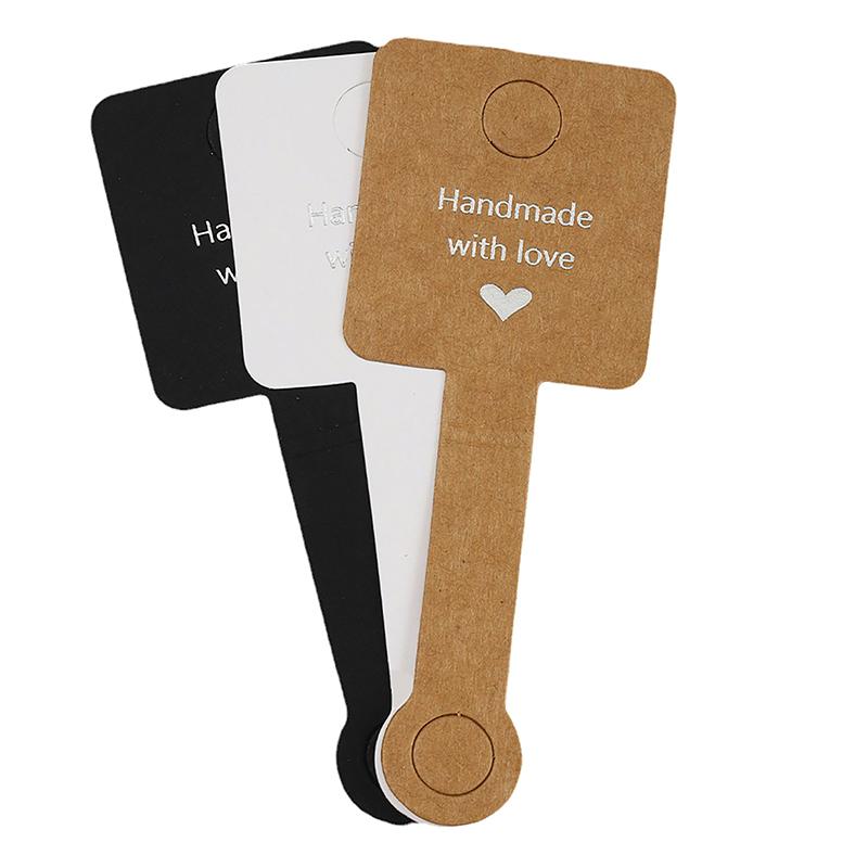 50Pcs 4X10Cm Self Adhesive Bracelet Display Card Jewelry Holder Cardboard For Small Business Holiday Gifts Packaging Material