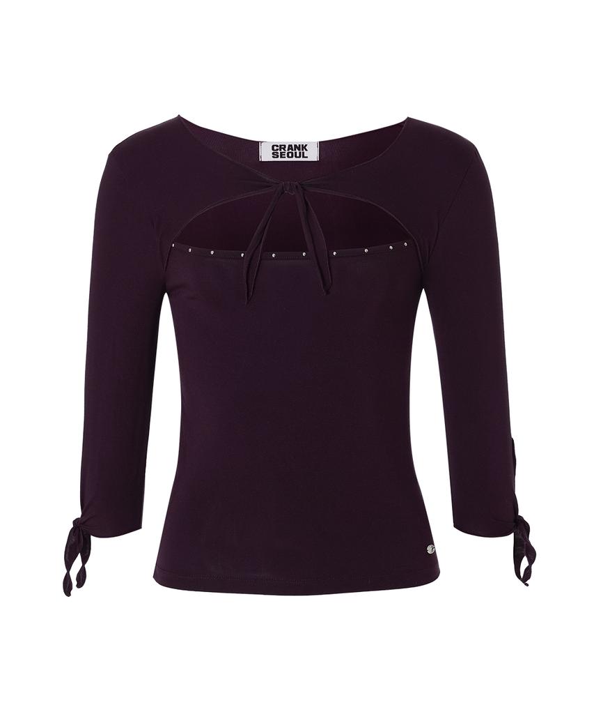 CRANK Studded Tie Top_Deep Purple