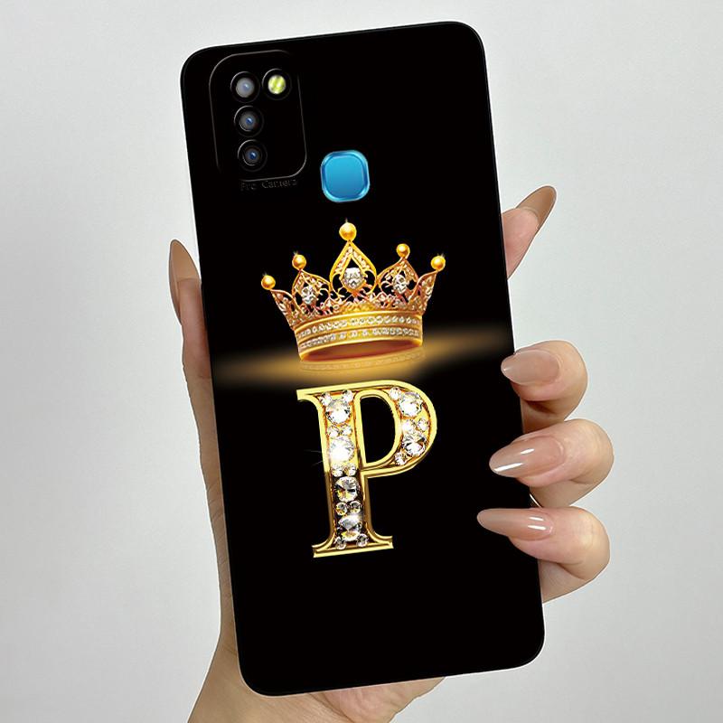 

For Infinix Smart 5 Case X657 Crown Letter Soft Silicone Back Cover Funda On Infinix Hot 10 Lite X657B Smart5 Bumper Shell Couqe Infinix Smart 5