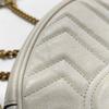 [Pre-Owned] GG Marmont Series Logo Quilted Chain Leather Mini Round Bag - Very Good #1SACT6Y