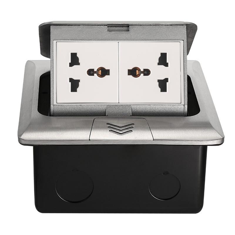 Type 45 Multi-functional Recessed Pop-up Floor Socket with RJ45 and USB, UK and EU Compatible