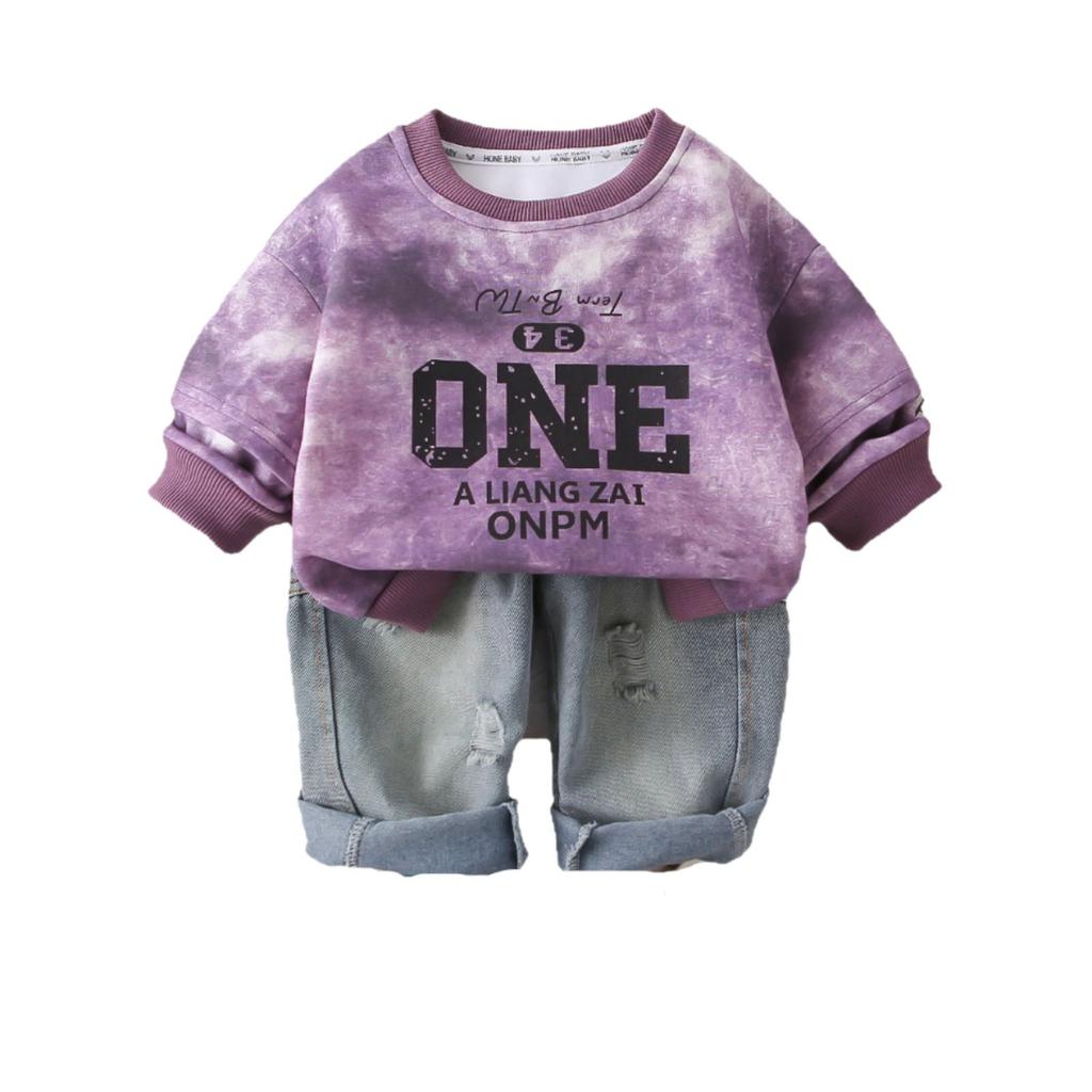 Set casual a maniche lunghe per bambini, comodi outfit da indossare tutti i giorni