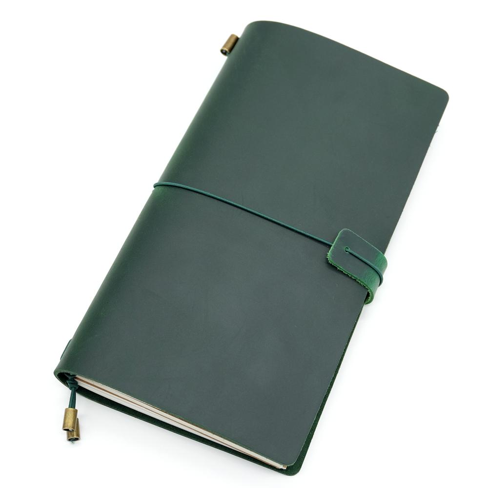

100% Handmade Genuine Leather Traveler s Notebook Travel Diary Journal Vintage Cowhide Gift Planner Free Lettering Embosse S passport 13x9 зелений