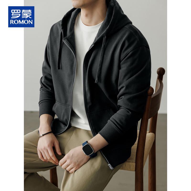 ROMON Men s Heavyweight Full-Zip Hooded Sweatshirt 2XL