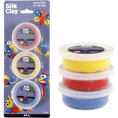 Creativ Company Silk Clay, Argile à modeler, Bleu, Rouge, Jaune, Enfants, 3 couleurs, 3 année(s), Garçon-Fille