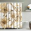 Luxury Floral Shower Curtain Modern Golden Bathroom Decor For Home Living Room Kitchen Waterproof Fabric In Various Sizes Availa