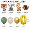 Hedgehog Deer Fox Rabbit Balloon Set Gold Number Balloon for Boy's Woodland Animal Happy Birthday Party Decorations Kids Gifts