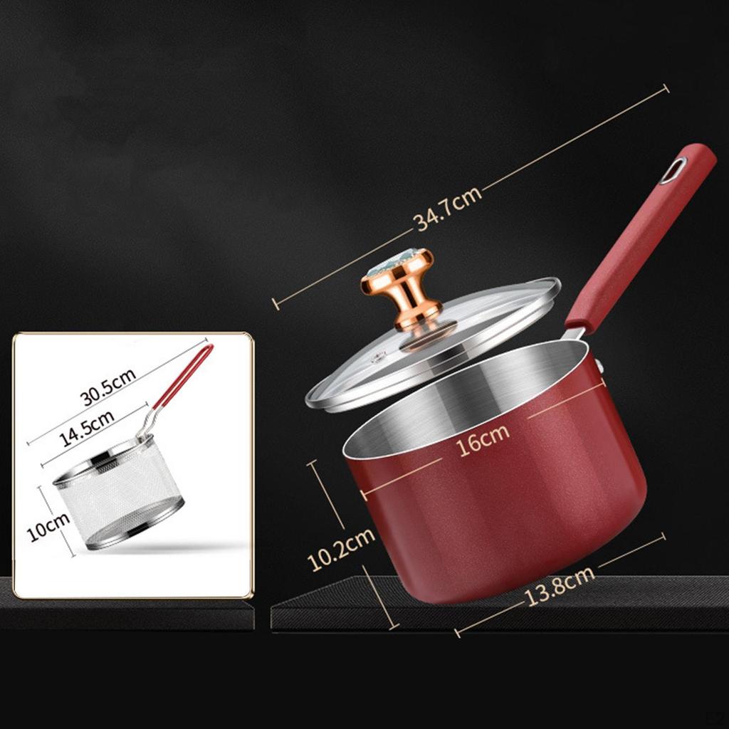 Multipurpose Deep Fryer Pot Frying Pot,Small Cookware,Japanese Tempura for Party