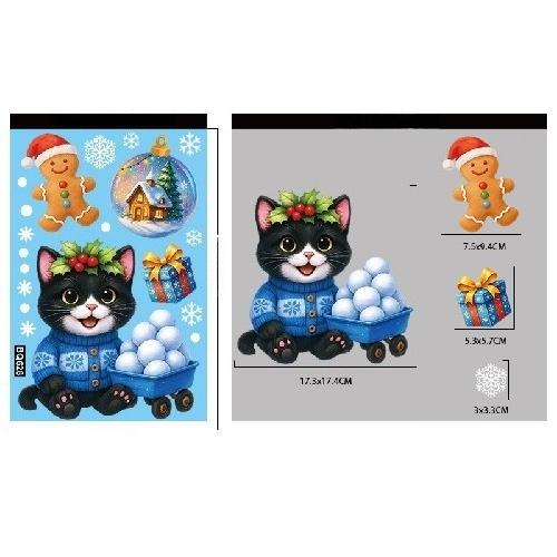 New Christmas Party Decoration Creative Bells, Reindeer, Santa Claus, Electrostatic Stickers, Snowflakes, Snowmen, Glass Stickers