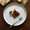 Matte Solid Color Plate Steak Plate Retro Style Western Food Plate Household Plate Large Vegetable Plate Dining Plate Restaurant Flat Plate