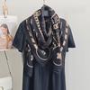 Creative light luxury fashion geometric printing large square scarf women cool high value travel with shawl