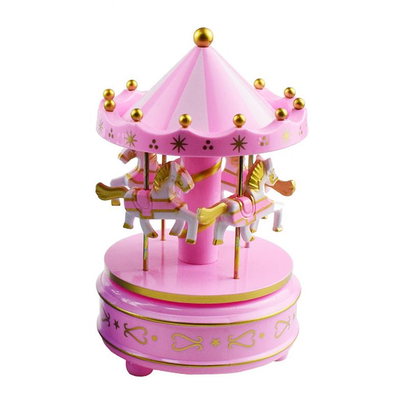 Carillon a giostra, decorazione per torta, regalo di compleanno per bambini, giocattoli, ornamento romantico per il desktop, decorazioni natalizie per la casa