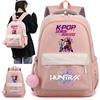 Anime Cartoon K-Pop Printed Backpack for Teenger Student Girl Boy Schoolbag Bookbag Kid Gift Women Large Capacity Waterproof Travel Bag Mochila
