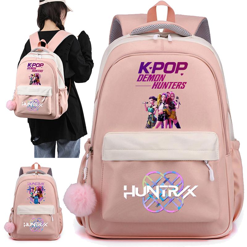 Zaino Stampato K-Pop Cartone Animato Anime per Studente Ragazzo Ragazza Zaino Scolastico Borsa per Libri Regalo Bambino Donna Grande Capacità Impermeabile Borsa da Viaggio Mochila