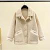 Veste en Fausse Laine d'Agneau pour Femme - Style Coréen Automne/Hiver 2025, Coupe Régulière, Manteau Petite Taille