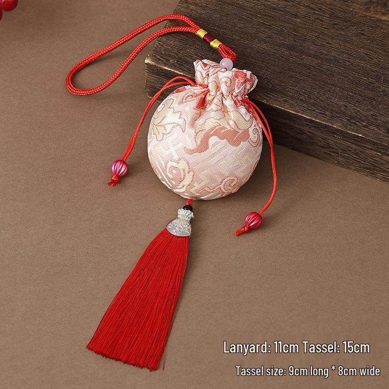 Dragon Boat Festival Brocade Sachet Bag - Portable Hanfu Purse with Ancient Style Pendant