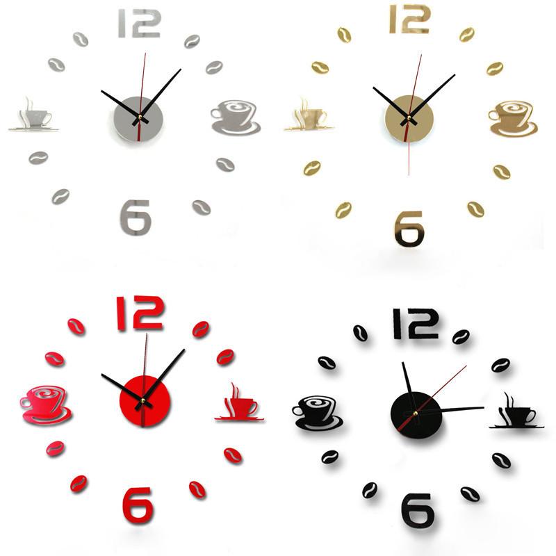 

DIY Coffee Cup Creative Acrylic Wall Clock Black
