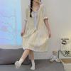 New Summer Cotton Short-sleeved Nightgown for Women Sweet Thin Round Neck Mid-length