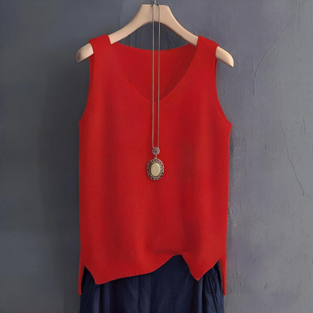 Frühling V-Ausschnitt Weste Studentin Strickpullover Weste Weste Übergröße