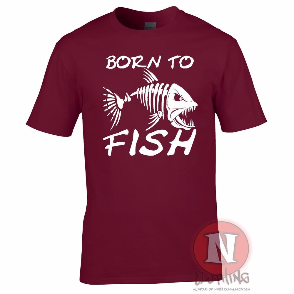 Born To Fish TShirt Angling Carp Fly Sea Fishing Rod For Birthdays Fathers Day