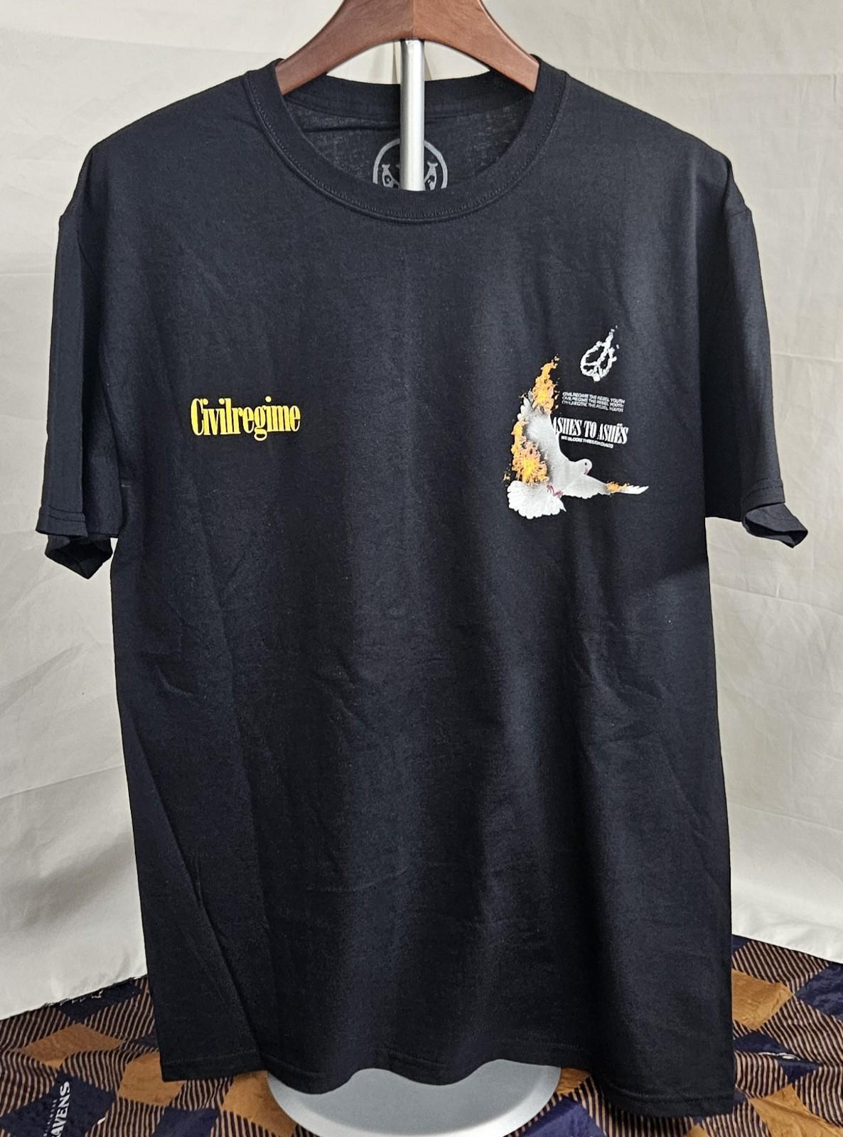 Men s Civil Regime (CVLA) World On Fire Size Medium Black Unisex T-Shirt XXXL