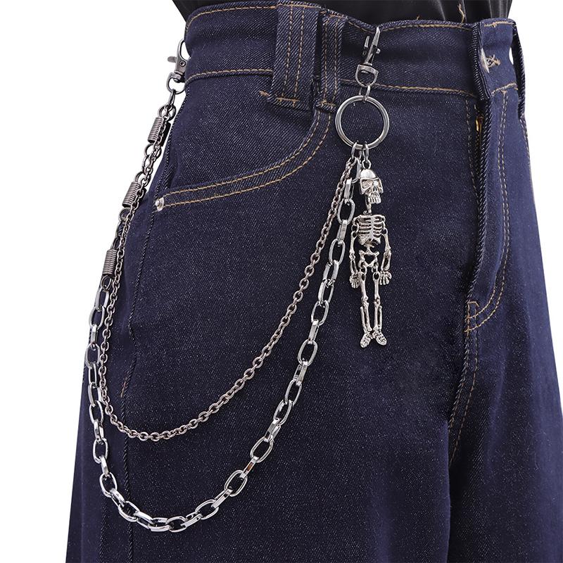 Hip Hop Inspired Metal Skeleton Waist Chain; Punk Personalized Vintage Pants Chain; Excellent Gift Idea