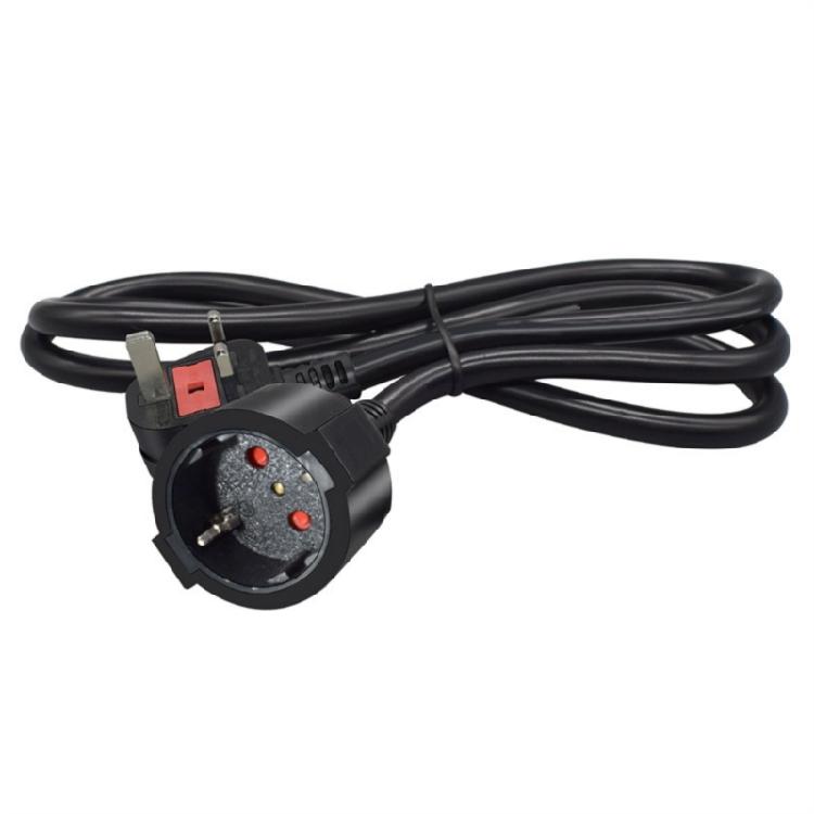 Portable Use Cable, EU 4.8mm Female Receptacle with British Three Pin Male End, Black Three Wire Cord for Mains Matching