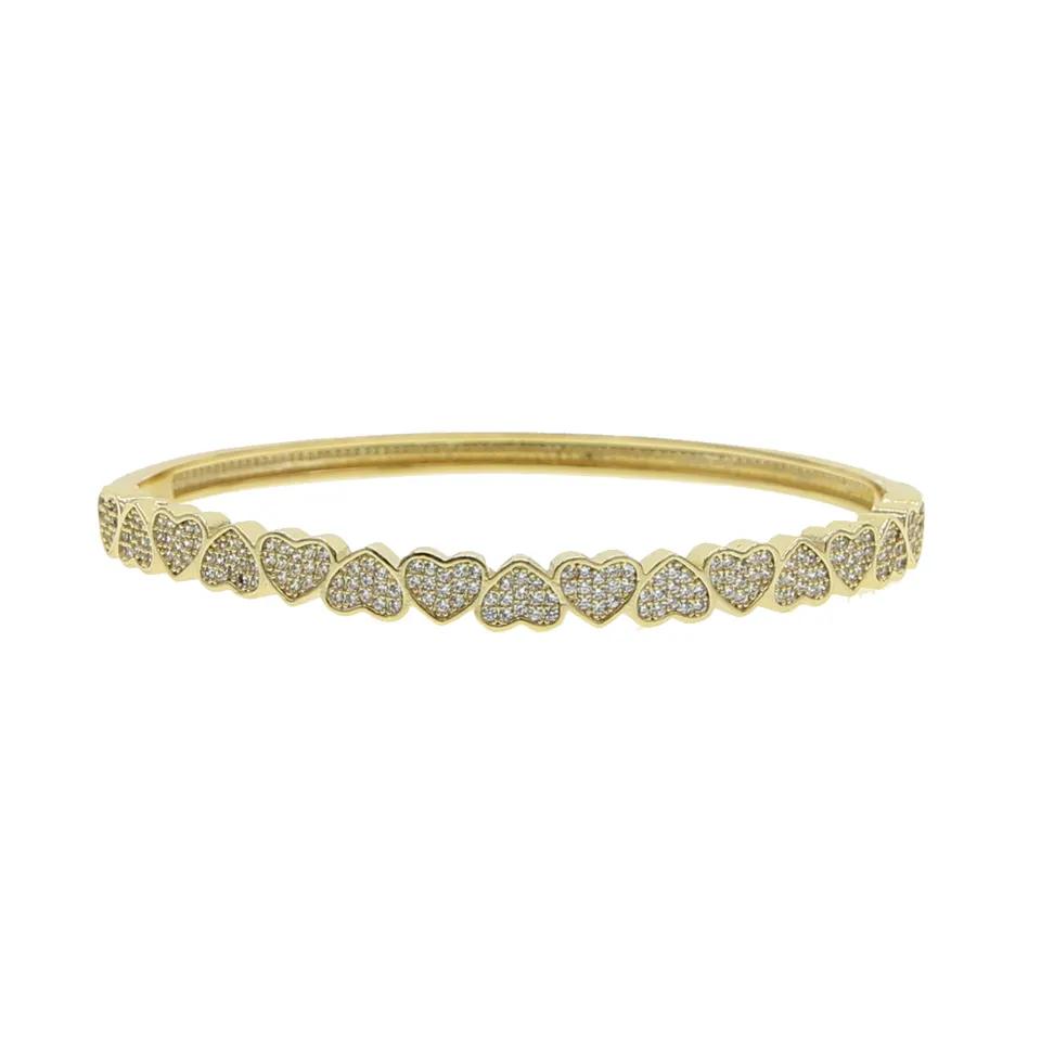 Iced Out Bling Beaded CZ Heart Bracelet for Women