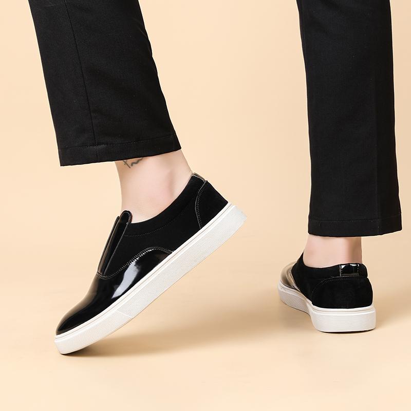 New Leisure Men Pu Leather Flats Slip on Outdoor Casual Shoes Low Top Lazy Shoes Non Slip Walking Loafers Moccasins for Male