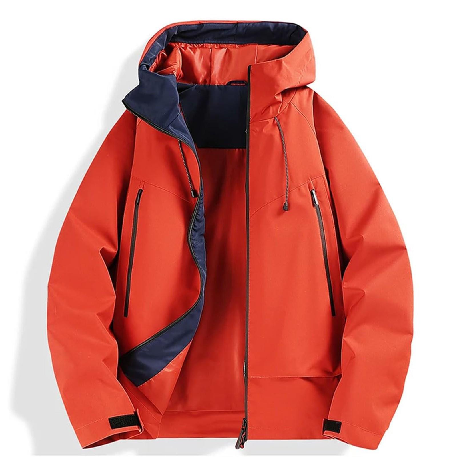 

Мужская повседневная спортивная куртка Водонепроницаемая Легкая с капюшоном Для пеших прогулок Гольфа Дождевики С карманами L красный