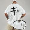 High Quality Cotton Cross Printed Tees Male Street Tshirt Men's T-shirt Summer Daily Casual Fashion O-neck Short Sleeve Top