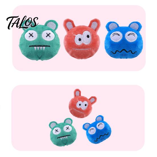 Cat Toy with Catnip Plush Ball Toy, Chew Cute Embroidered Face, Non-toxic Plaything Stuffed Kitten Teething for Indoor Cats Biting Patting Solo
