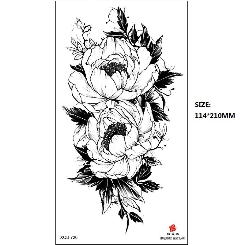 Emmy Black Series Butterfly Rose Flower Tattoo Sticker Set Water Transfer Paper