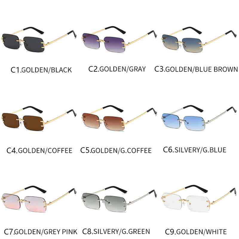 Retro Rimless Sunglasses Women Fashion Brand Sun Glasses Men Vintage Luxury Driving Sunglasses Outdoor Lady UV400 Eyewear
